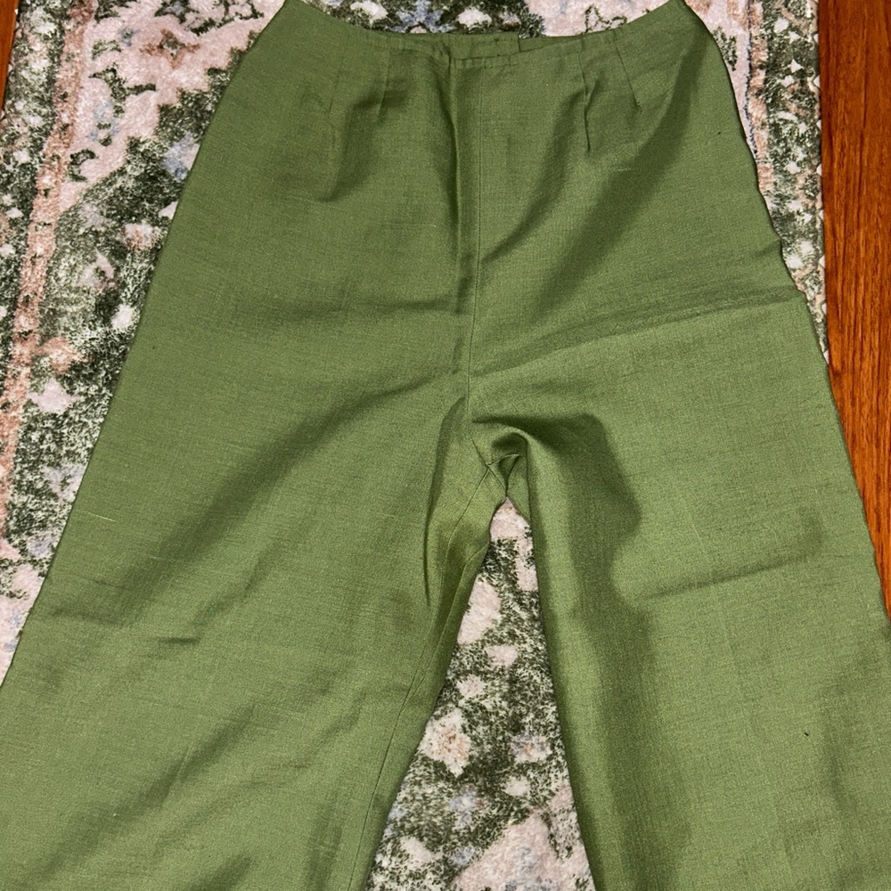 Vintage Green Linen Pants